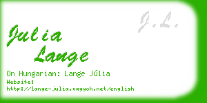 julia lange business card