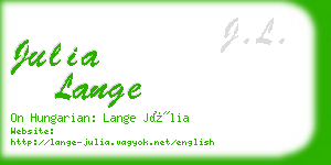 julia lange business card